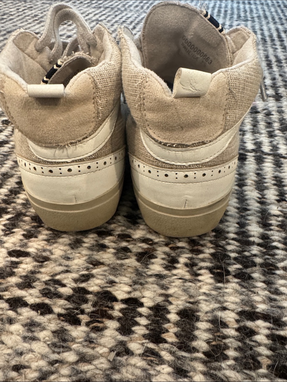 ShuShop Beige and Black Star High-Top Athletic Sneakers - Picture 5 of 6